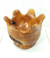 TEAK BOWL RUFLLE EDGE 30 CM | 10503