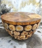 TEAK ROUNDED COFFEE TABLE NO GLASS DIA.70 CM | 11205