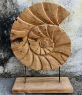 TEAK ROUND RUSTIC ON STAND 50 CM | ST-09