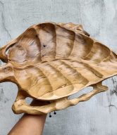TEAK WOOD LEAF BOWL 40 CM | 10521