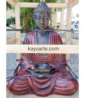 BUDDHA CANDLE SITTING 80CM GRC | KA-SBCG