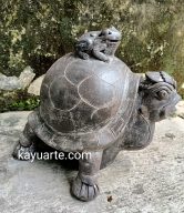 TURTLE WITH LITTLE FROG 30 CM | RST1220-17