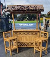 BAMBOO TIKI BAR WITH 2 BAR STOOLS | BM011