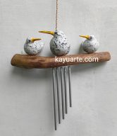WIND CHIMES 3 BIRDS SEAGULL WHITE WASH | ERA-209