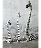 DECOR SITTING ZEBRA SET OF 3 (100 CM, 80 CM, 60 CM) | PIN-110