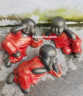 SET OF 3 LAYING SHAOLIN SEE/HEAR/SPEAK NO EVIL 60 CM | KA-Ry87
