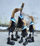 DUCKS WITH FOOTBALL UNIFORM SET OF 4 (27, 37, 45, 48) CM | SUP-302