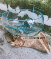 PEANUT BOWL ON TEAK D.20CM | OKPB-20