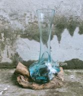 SEDAP VAS FLOWER ON TEAK 25CM | OKVW-25