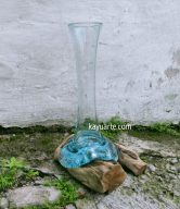 SEDAP VAS FLOWER ON TEAK 30CM | OKVW-30
