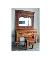 CARVED DRESSING TABLE 3 DRAWERS WITH STOOL 150 CM | 31221