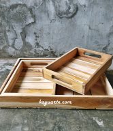 SET OF 3 TEAK TRAY 40 CM | 30837