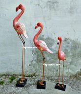 WOODEN FLAMINGO STATUE 100 CM | ERA-404