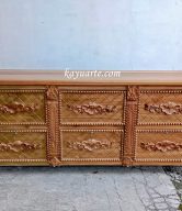 HAND CARVED LOW CHEST OF DRAWER 200 CM | 31915