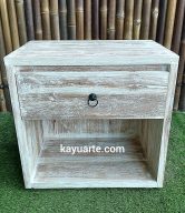 TEAK PLAIN BED SIDE WITH 1 DRAWER 60 CM | 22101