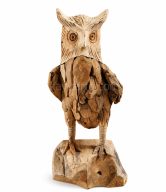 TEAK ROOT STANDING OWL STATUE 60 CM | 10872