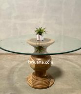 DINING TABLE WITH GLASS ᴓ140 CM | 21225