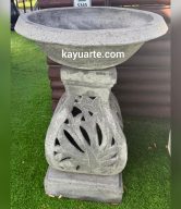 BIRD BATH LEAF CARVING | SN-066*