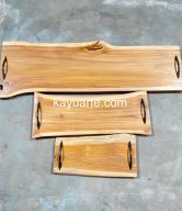 SET OF 3 TEAK SERVING TRAY (100, 60, 40) CM | 10873