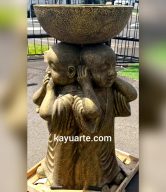BIRD BATH STANDING 3 SHAOLINS 120 CM | SBSB