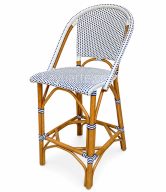 NAVY BLUE & WHITE WOVEN BAR STOOL 120 CM | SRY